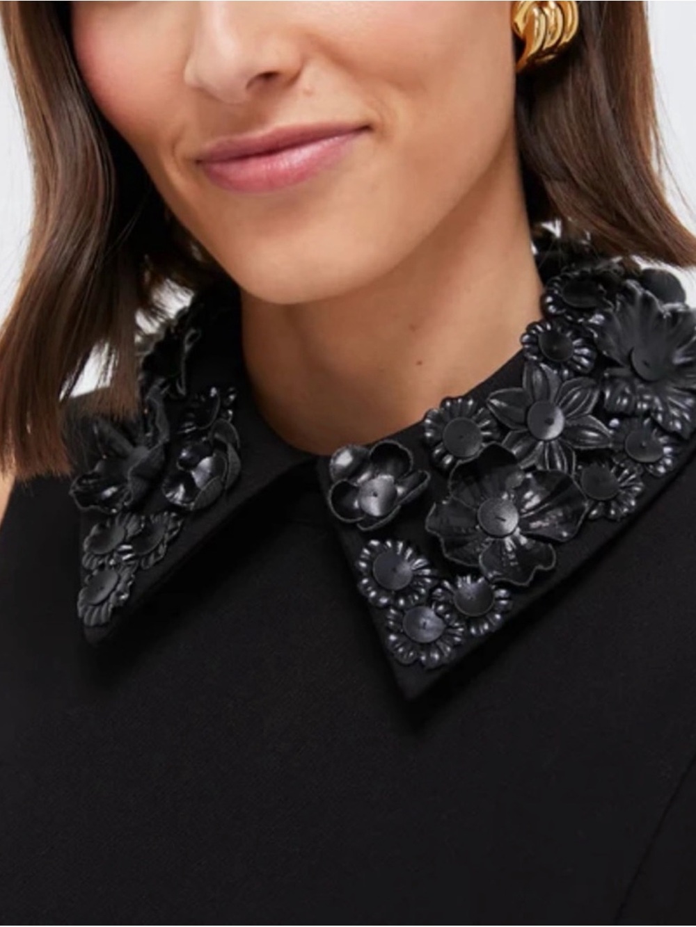New Tuckernuck Black Floral Applique Helena Dress - size medium - Picture 2 of 6